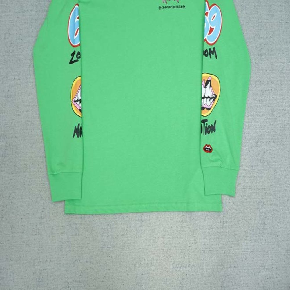 Chrome Hearts Yellow Letter Print Logo T-Shirt - Green Long Sleeve - Picture 8 of 13